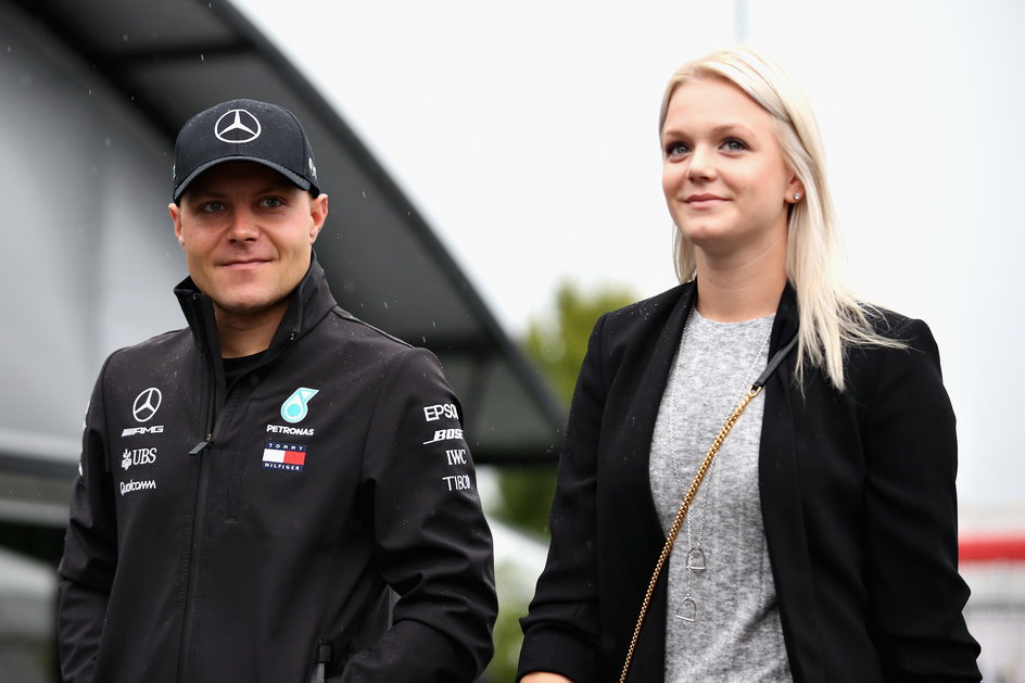 Valtteri Bottas z żoną Emilią