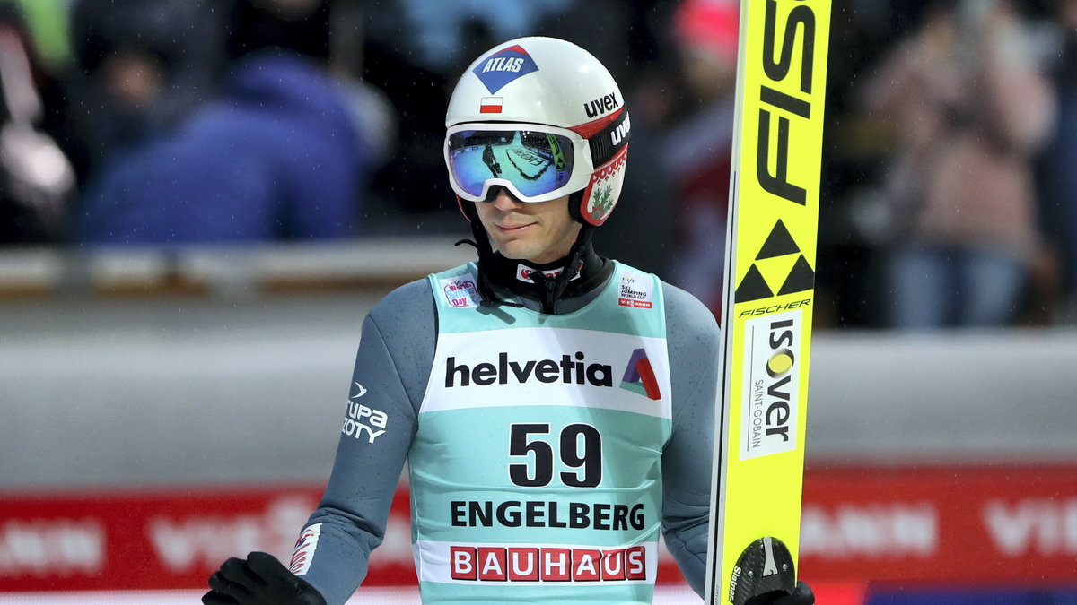 Kamil Stoch podczas zawodów w Engelbergu