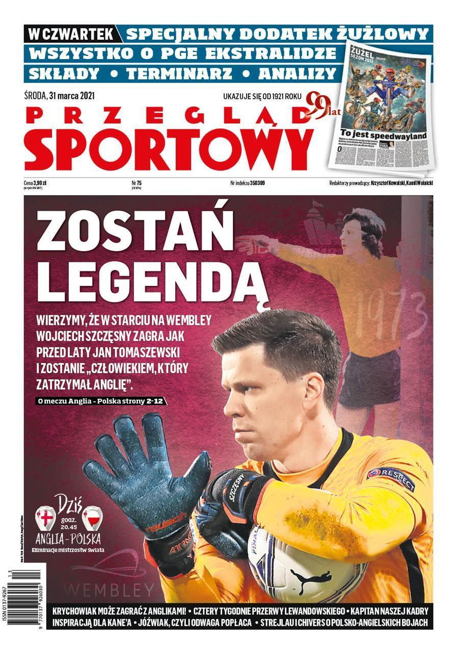 Okładka "Przeglądu Sportowego" z dnia 31 marca 2021 roku