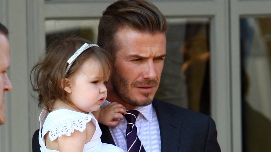 Harper Seven Beckham z tatą w lipcu 2012 roku