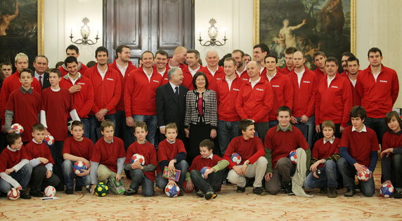 PIŁKA RĘCZNA SPOTKANIE REPREZENTACJI POLSKI Z PREZYDENTEM RP