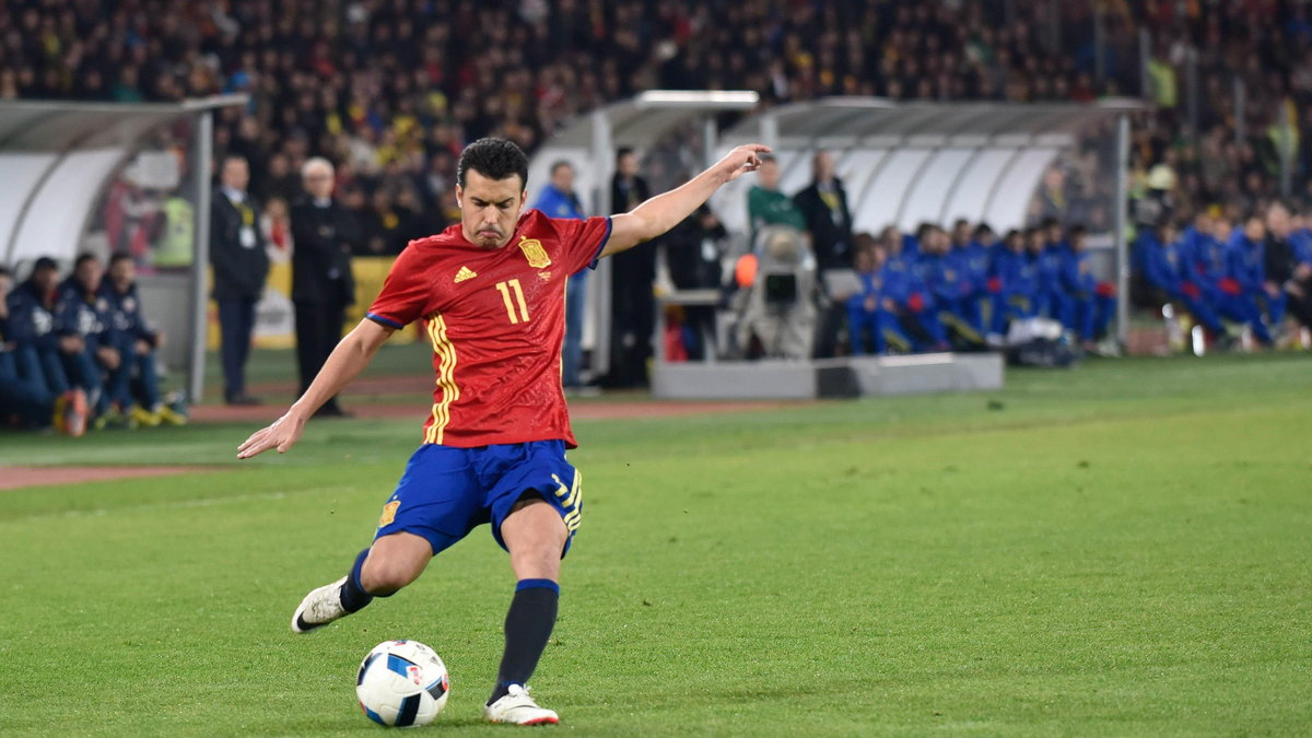 Friendly football game between Romania and Spain