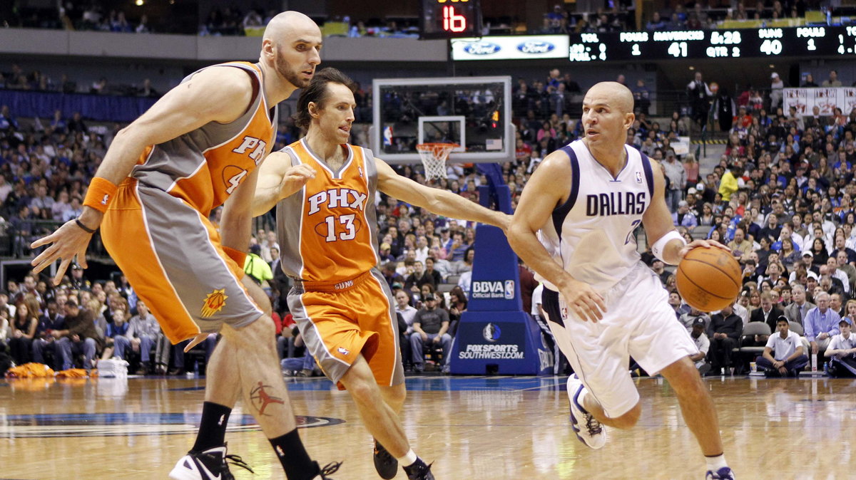 Marcin Gortat (L), Steve Nash (C) i Jason Kidd (P)