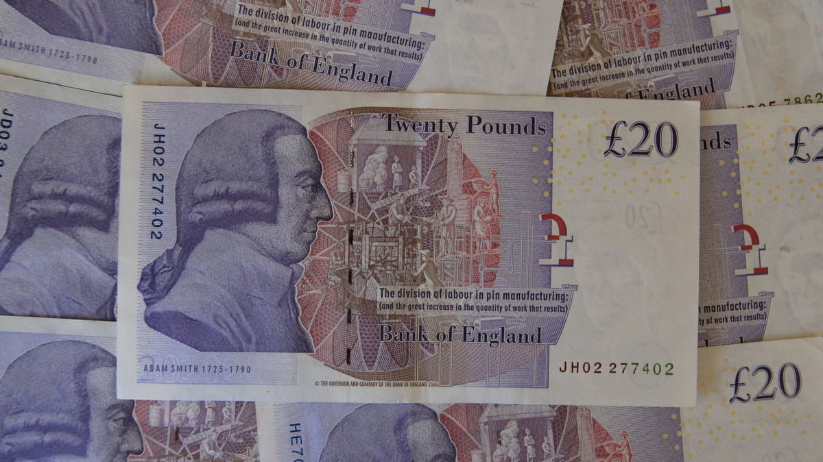 Banknot dwudziestofuntowy jeszcze z wizerunkiem Adam Smitha, fot. Autor