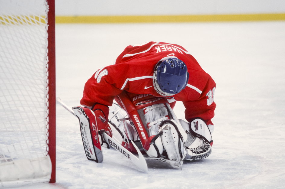 Dominik Hasek na igrzyskach olimpijskich w Nagano w 1998 r.