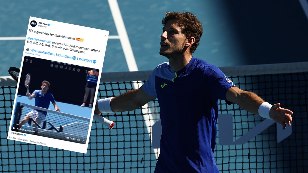 Pablo Carreno Busta popisał się niecodziennym zagraniem (screen: Twitter.com/@atptour)