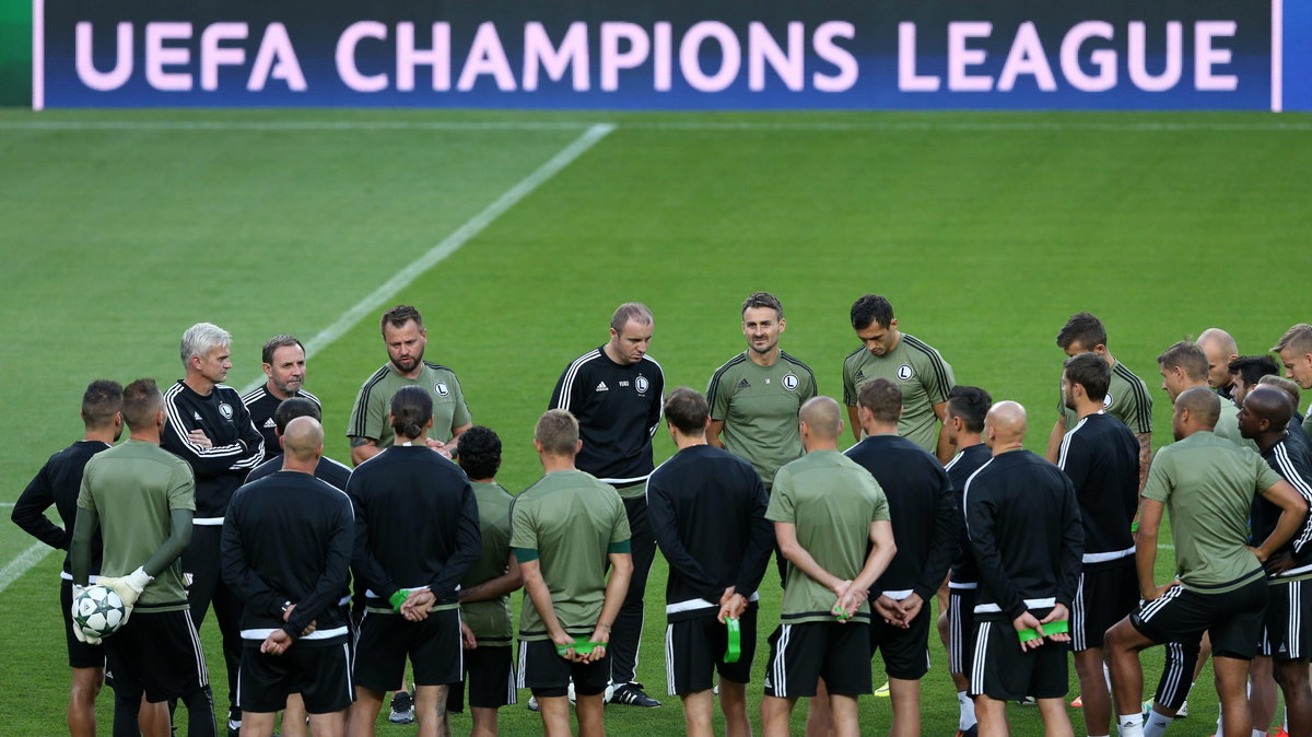 Pilka nozna. Liga Mistrzow. Legia Warszawa. Trening. 26.09.2016