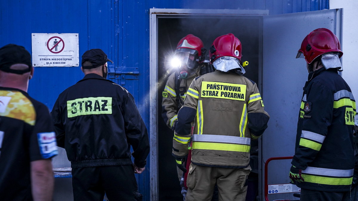 Pożar rozdzielni elektrycznej na stadionie w Gorzowie