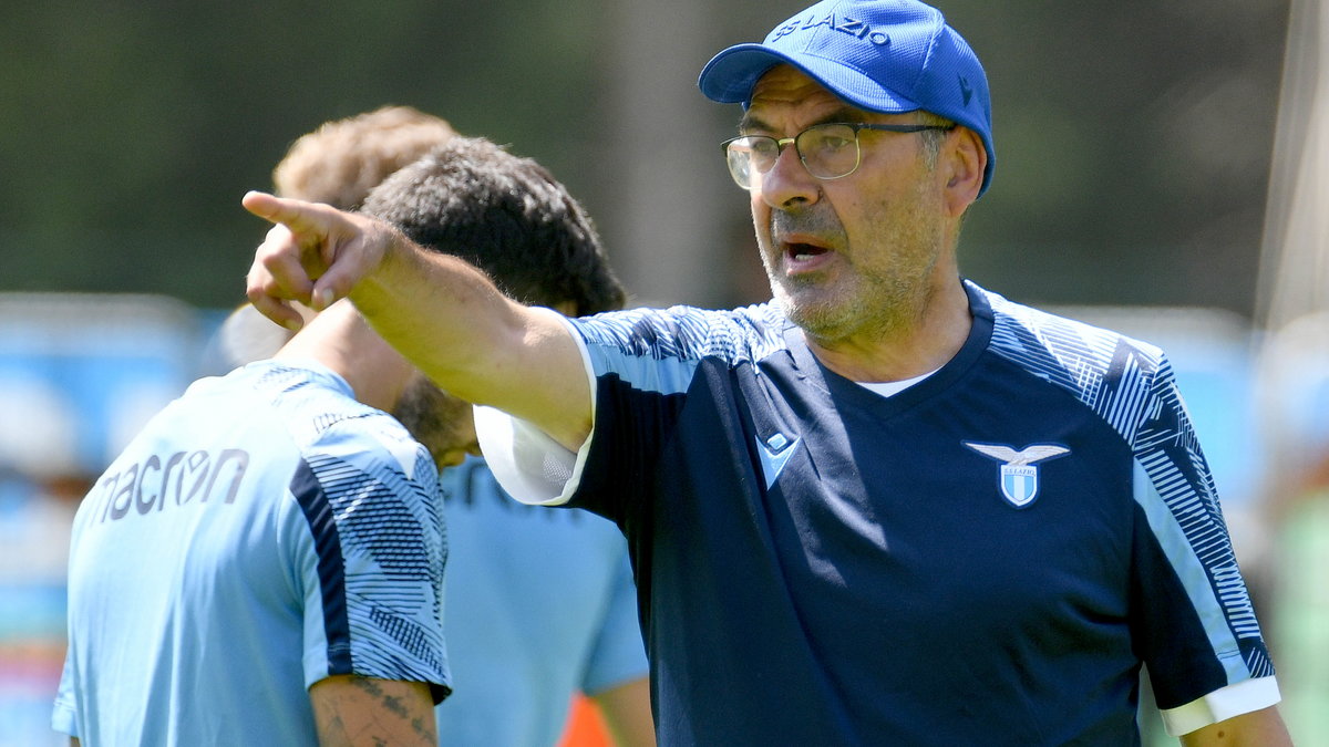 Maurizio Sarri w trakcie treningu Lazio