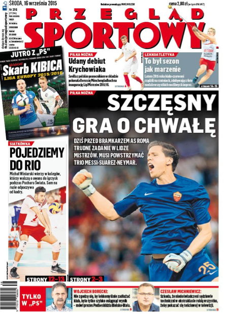 okładka "Przeglądu Sportowego" 16 września 2015