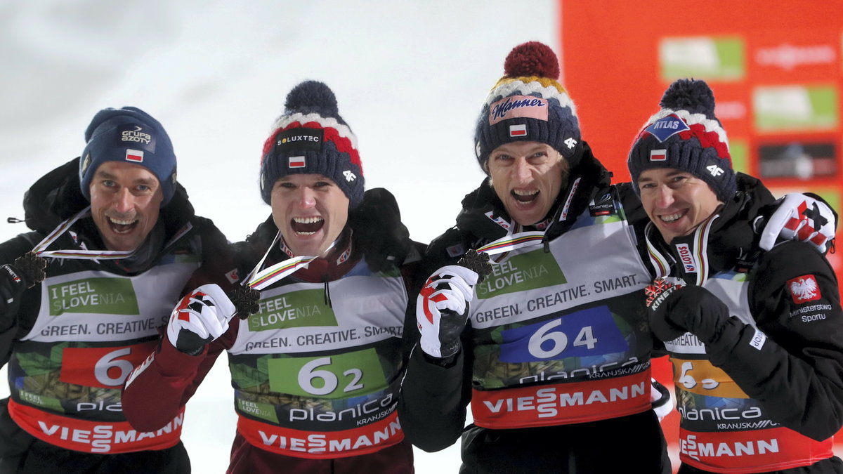 Od lewej: Piotr Żyła, Andrzej Stękała, Dawid Kubacki i Kamil Stoch