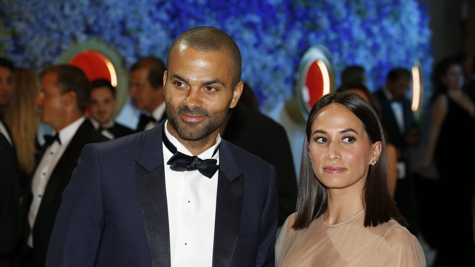 Tony Parker z żoną Axelle Francine