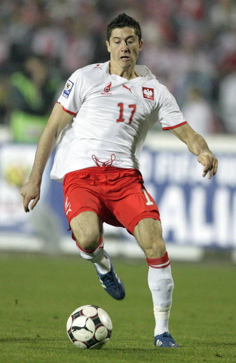 Robert Lewandowski w 2008 r. w meczu Polska - Czechy