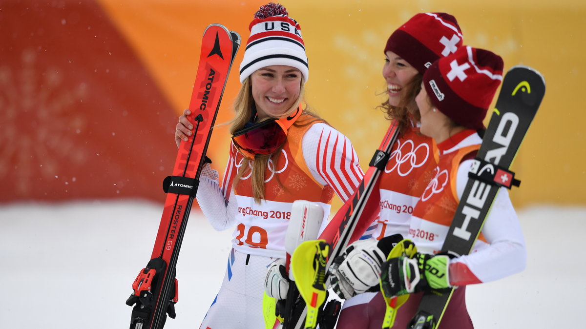 Medalistki kombinacji alpejskiej – Mikaella Shiffrin, Michelle Gisin i Wendy Holdener