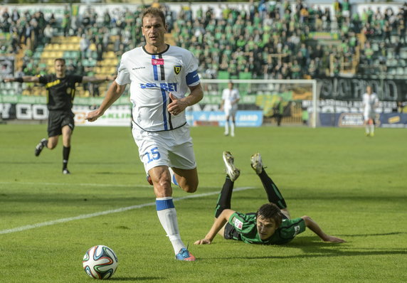 PIŁKA EKSTRAKLASA GÓRNIK ŁĘCZNA ZAWISZA BYDGOSZCZ (Paweł Strąk i Fedor Cernych )