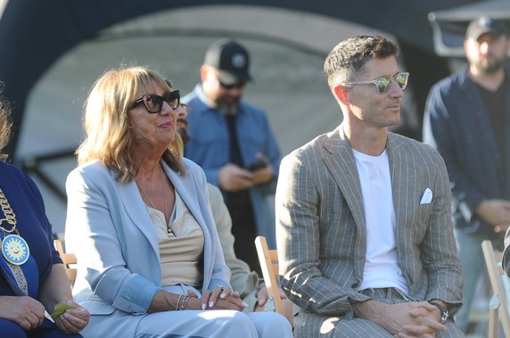 Robert Lewandowski mit seiner Mutter