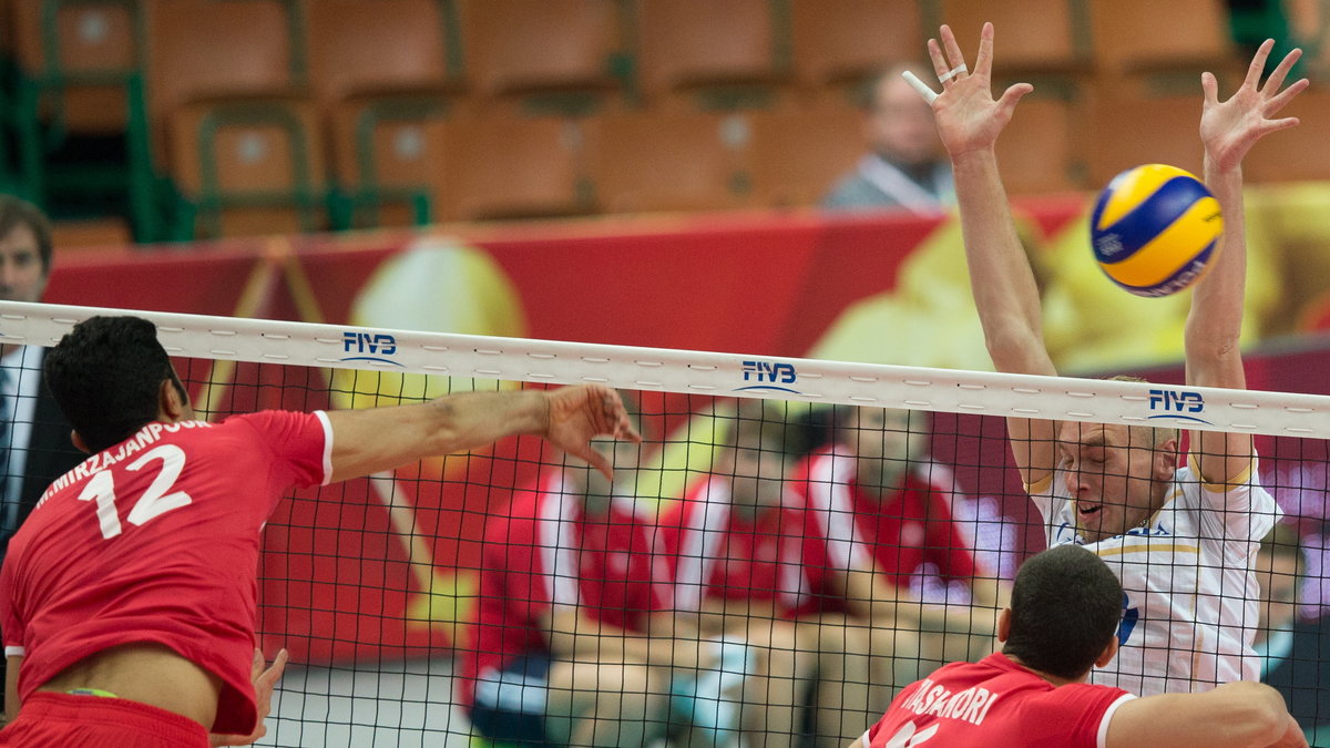 SIATKÓWKA FIVB MISTRZOSTWA ŚWIATA 2014 IRAN FRANCJA ( Kevin Le Roux Majtaba Mirzajanpour)