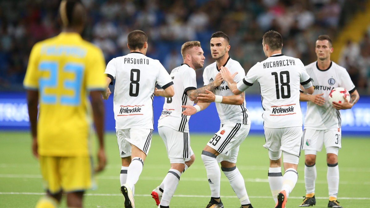 Pilka nozna. Liga Mistrzow. FK Astana - Legia Warszawa. 26.07.2017