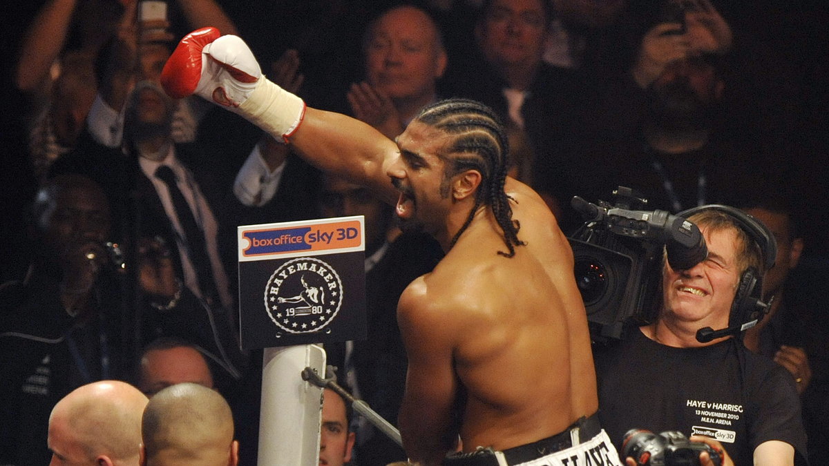 David Haye świętuje wygraną nad Harrisonem