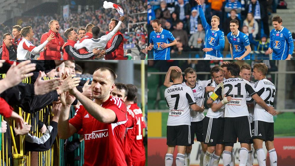 Górnik Zabrze, Lech Poznań, Wisła Kraków, Legia Warszawa