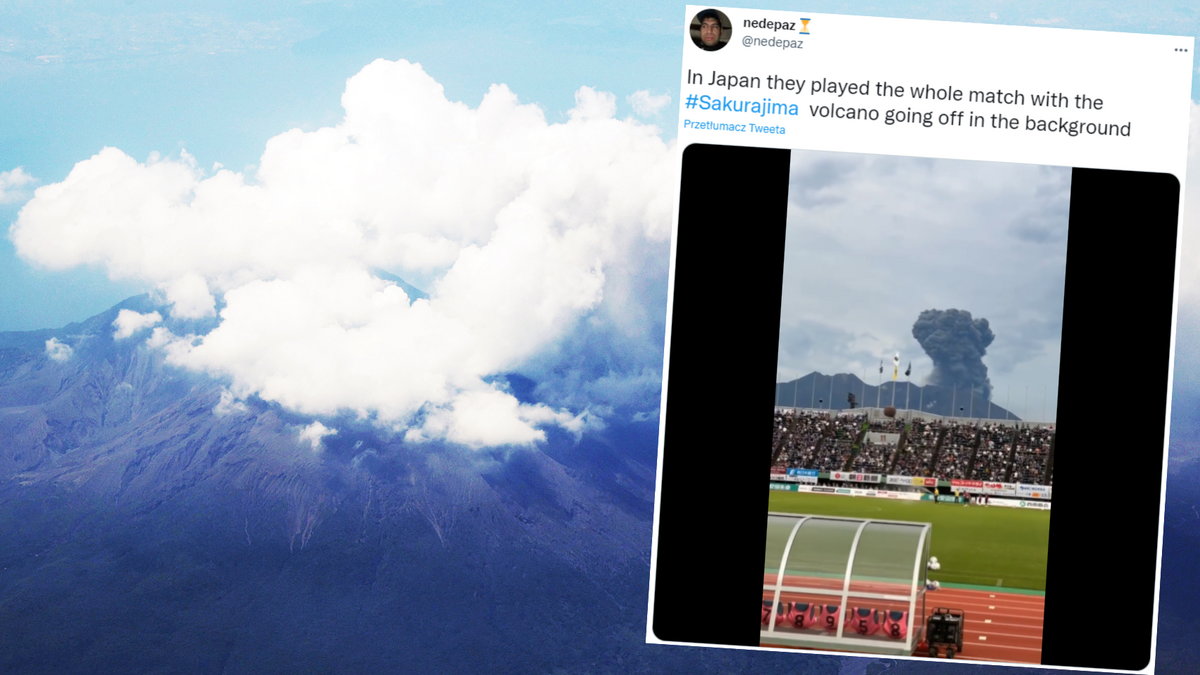 Wybuch wulkanu Sakurajima nie przeszkodził w rozegraniu meczu