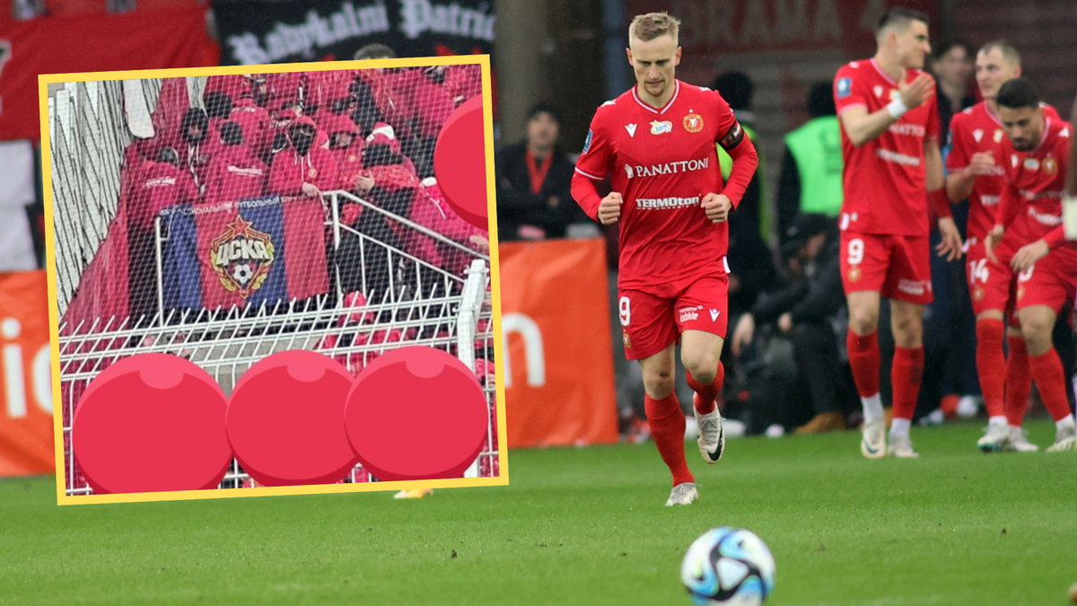 Kibice Widzewa Łódź wywiesili podczas meczu flagę CSKA Moskwa. Klub dostał karę (screen: MaciekSzcz/X)