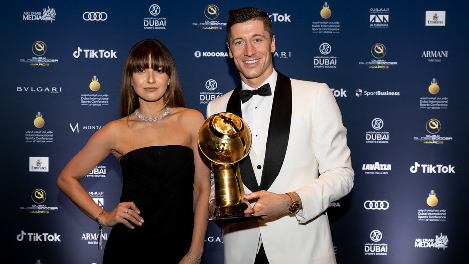 Anna i Robert Lewandowscy na gali Globe Soccer Awards