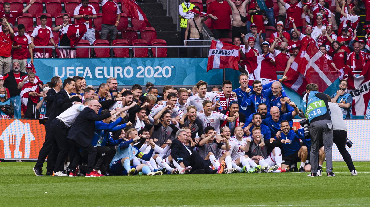 Reprezentacja Danii po triumfie w 1/8 finału Euro 2020