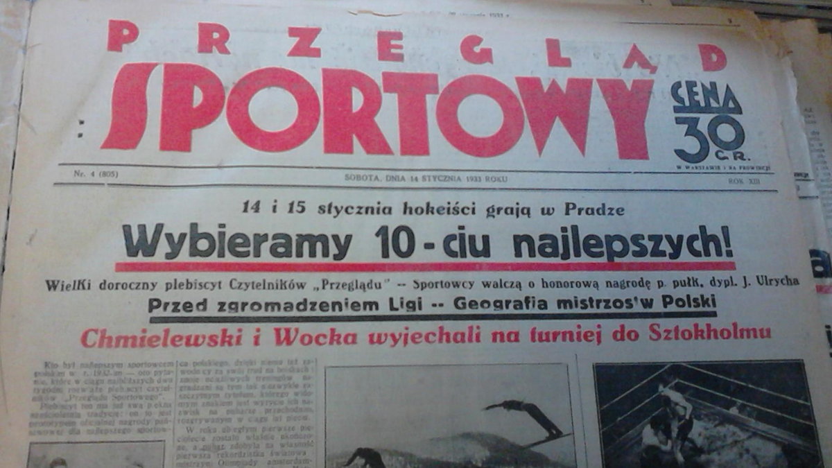 Okładka Przeglądu Sportowego Plebiscyt 1933