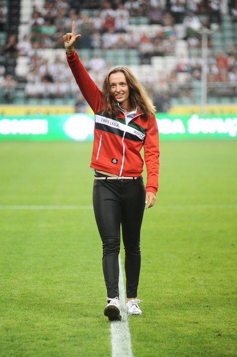 Iga Swiątek na stadionie Legii w 2018 r.