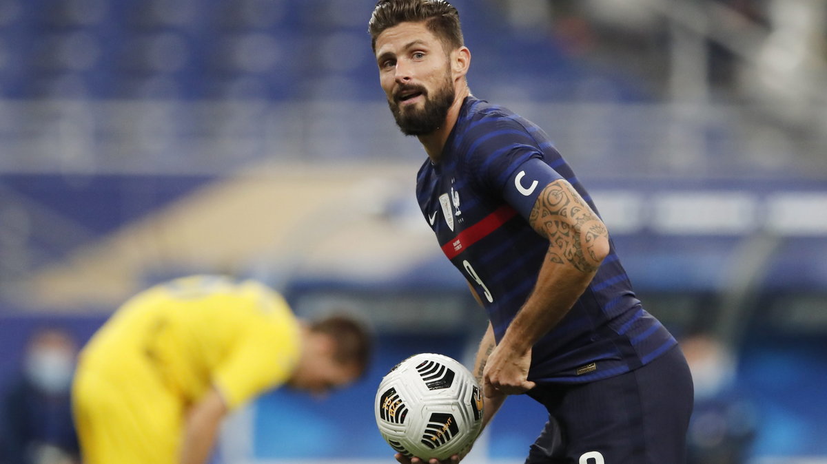 W meczu towarzyskim z Ukrainą (7:1) Olivier Giroud strzelił dwa gole.