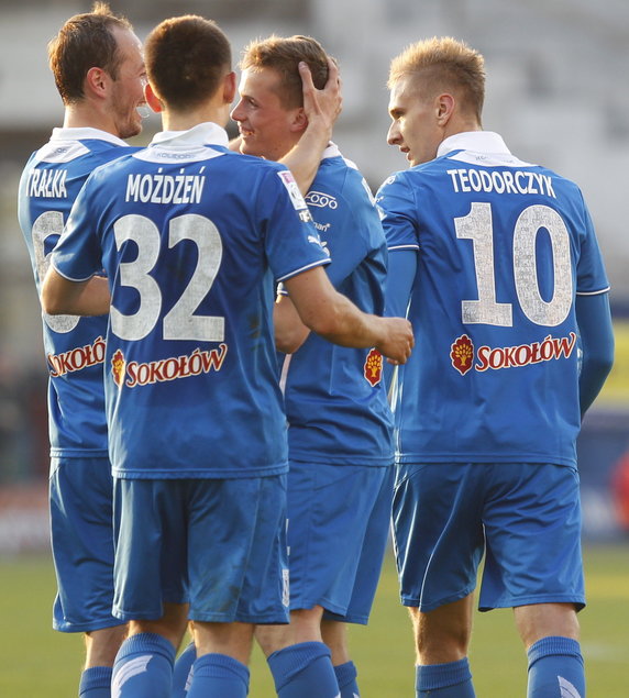 PIŁKARSKA EKSTRAKLASA GÓRNIK ZABRZE KONTRA LECH POZNAŃ (radość po golu)