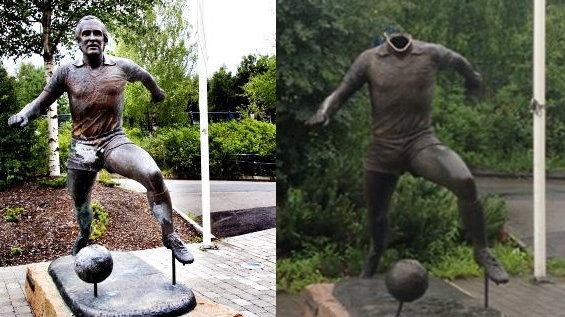 Zniszczono pomnik legendarnego piłkarza