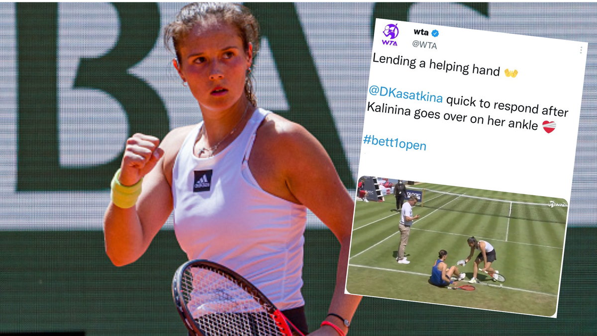 Rosjanka Daria Kasatkina pomogła swojej kontuzjowanej rywalce (fot. WTA/Twitter)