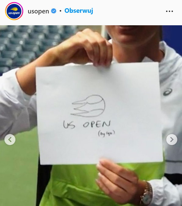 Logo US Open narysowane przez Igę Świątek