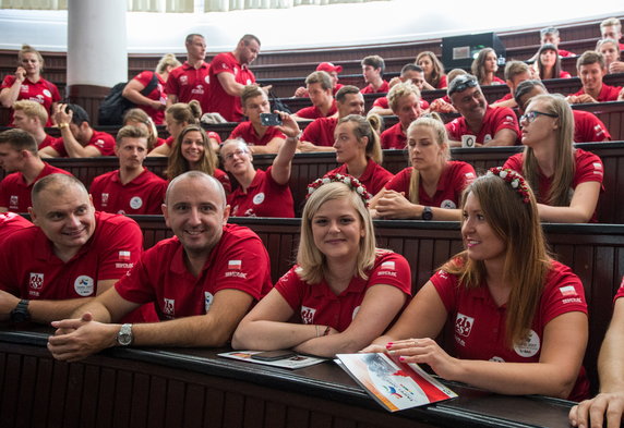 Pożegnanie reprezentacji Polski przed wylotem na Uniwersjadę