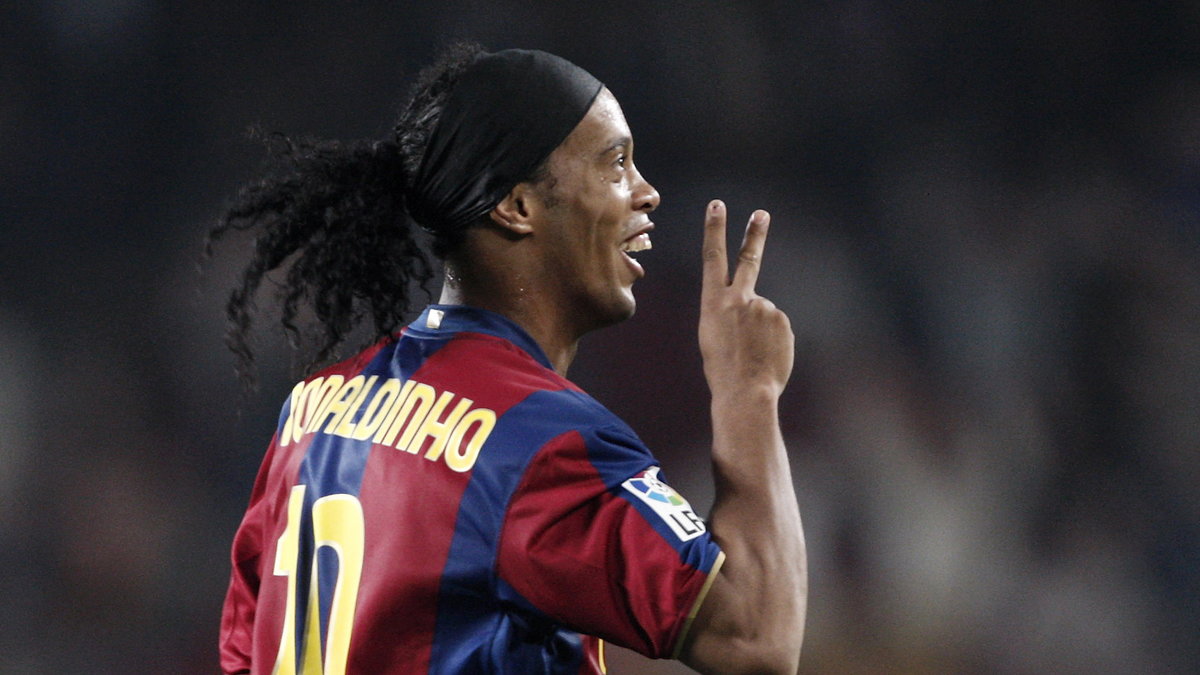 Ronaldinho podczas meczu Barcelona — Real Betis w 2007 r.