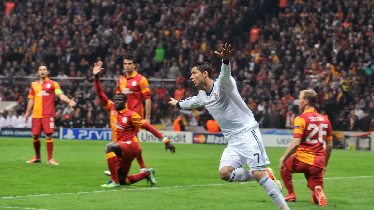 Cristiano Ronaldo świętuje gola strzelonego Galatasaray