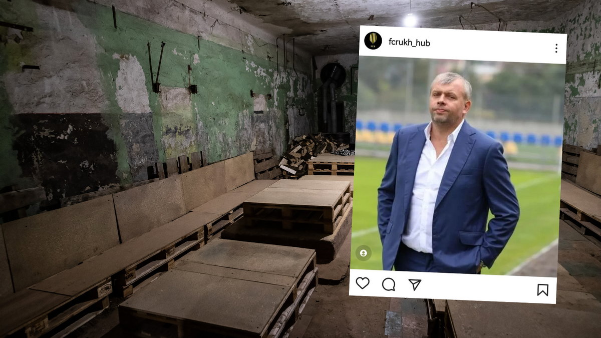 Grigorij Kozłowski — prezes Ruchu Lwów — nie chciał schować się w schronie mimo alarmu (Instagram: fcrukh_hub)