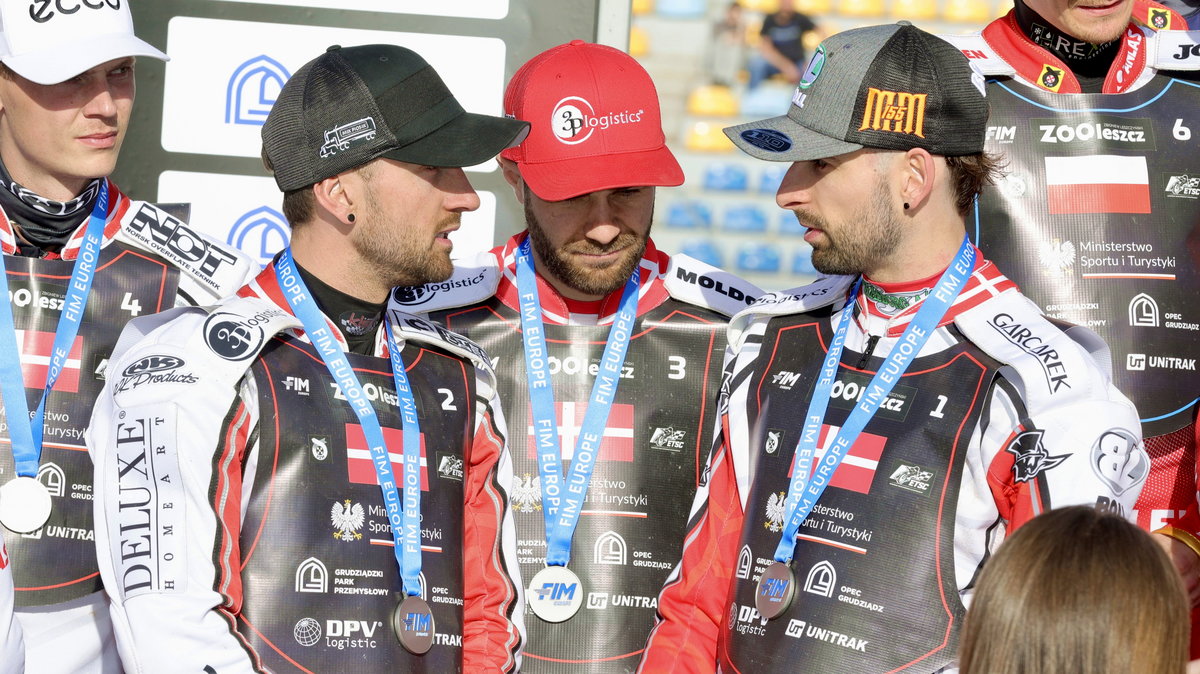 Thomsen, Rasmus Jensen i Michelsen. Tylko ten ostatni jeździ w GP 2024.