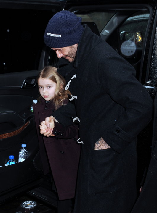 Harper Seven Beckham z tatą w lutym 2017 roku