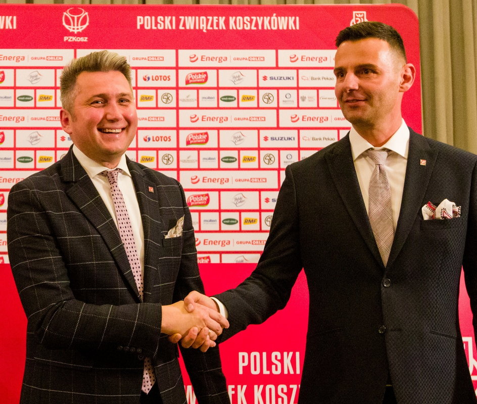 Prezes PZKosz Radosław Piesiewicz i Igor Milicić