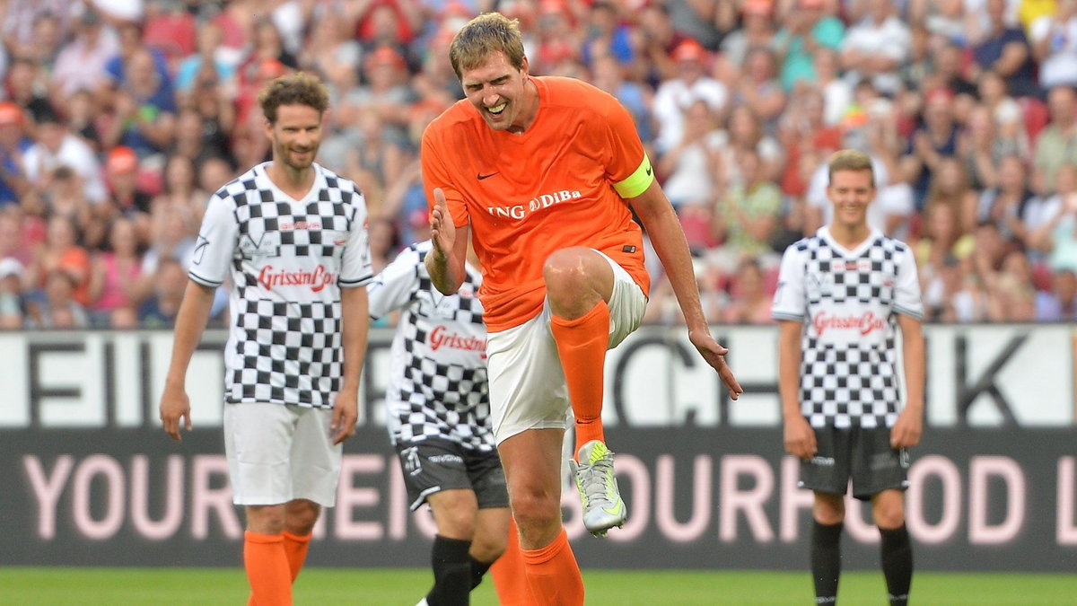 Charity soccer match with Nowitzki and Vettel