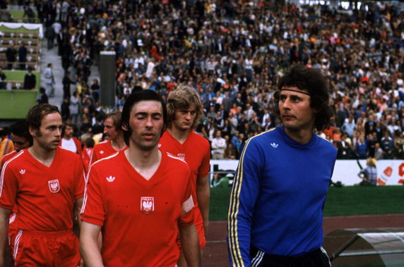 Reprezentanci Polski przed meczem z Brazylią na MŚ 1974