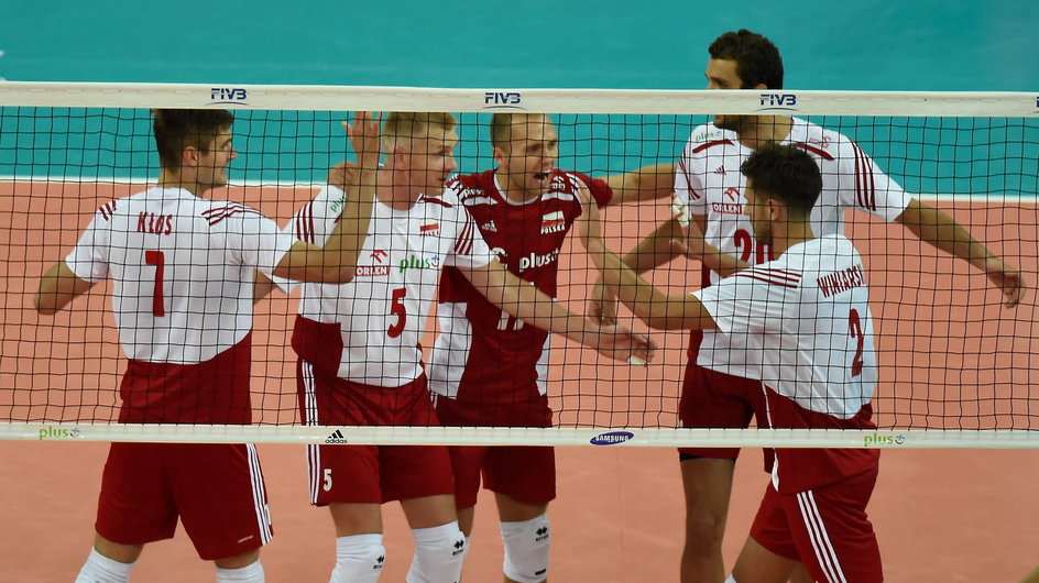 SIATKÓWKA FIVB MISTRZOSTWA ŚWIATA 2014 POLSKA SERBIA (Michał Winiarski Paweł Zagumny Mateusz Mika Paweł Zatorski Karol Kłos)