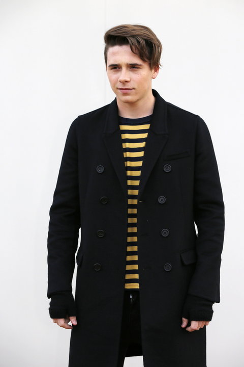 Brooklyn Beckham arrives for the Burberry Menswear Autumn/Winter 2016 Show in Hyde Park, London