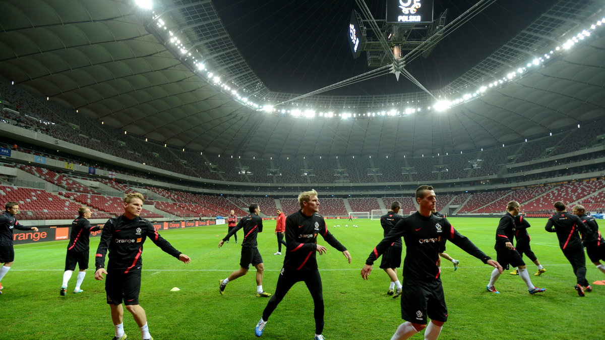 Piłkarze reprezentacji Polski na Stadionie Narodowym