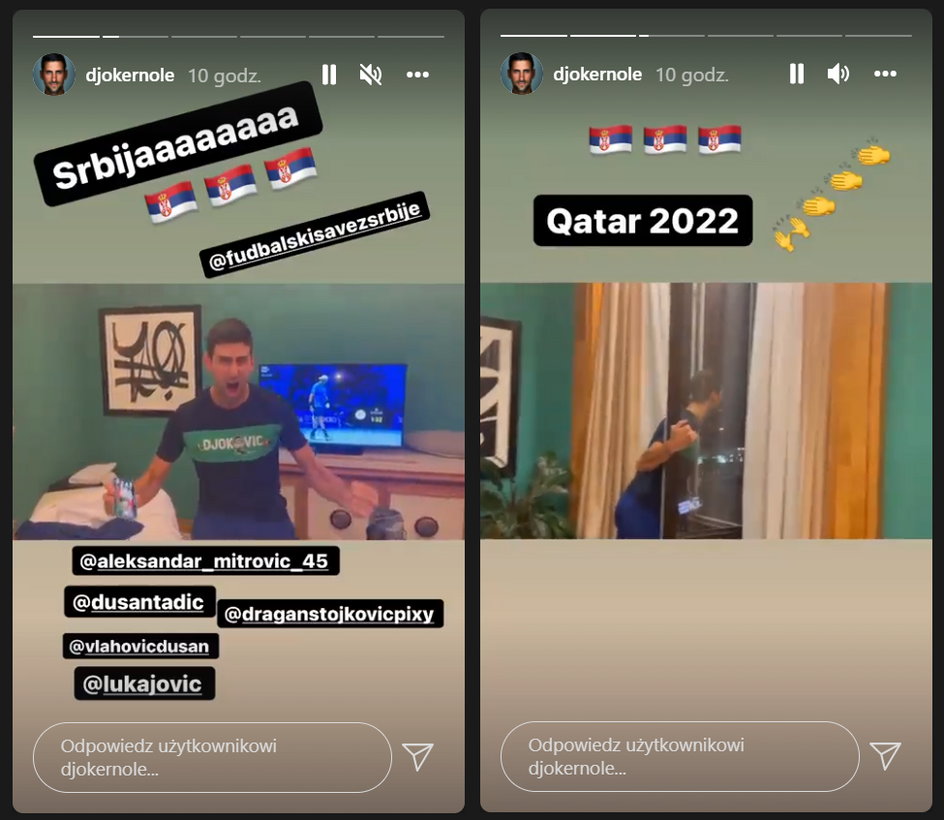 Novak Djoković oszalał z radości po awansie Serbów na mundial w Katarze