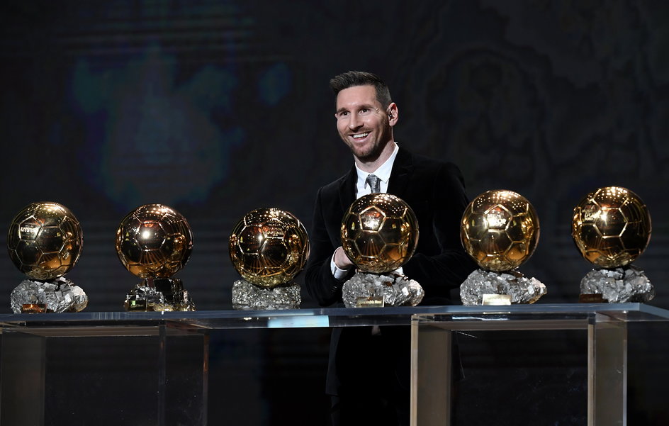 Leo Messi w 2019 r. po zdobyciu szóstej Złotej Piłki