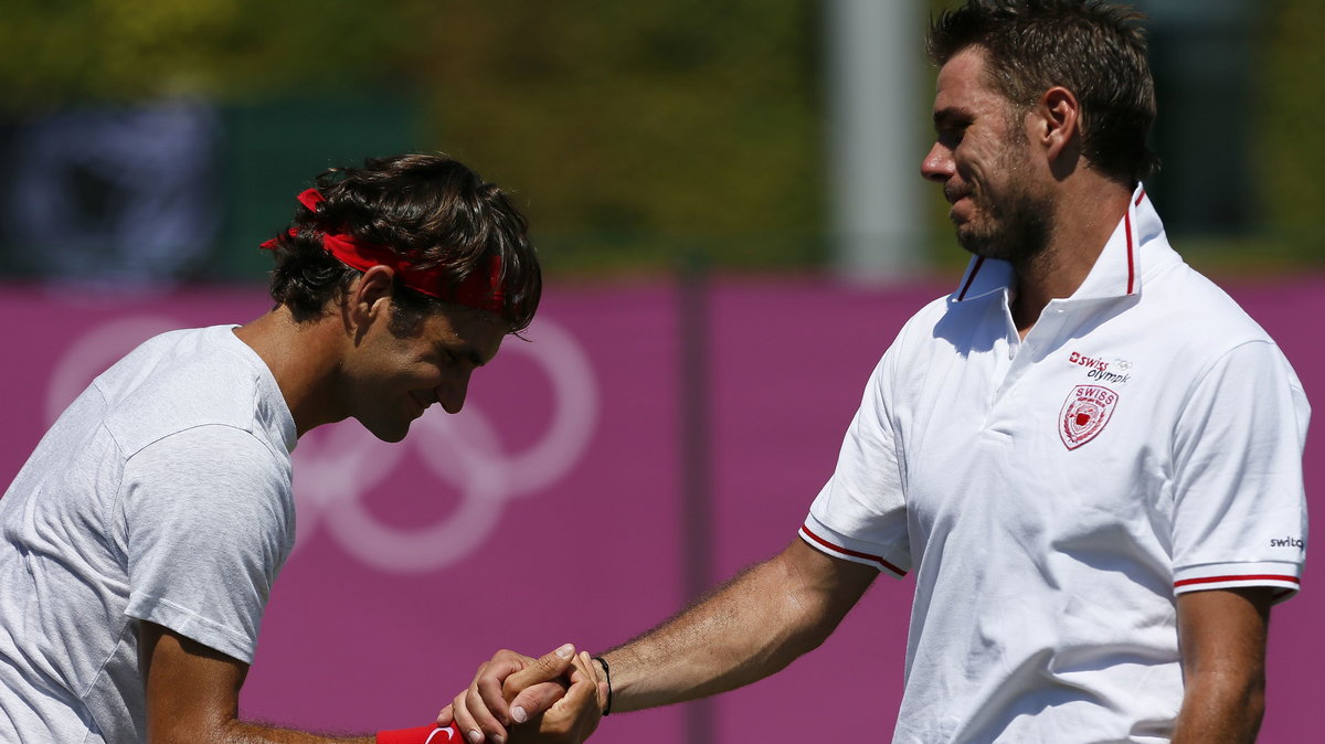 Roger Federer (z lewej) i Stanislas Wawrinka